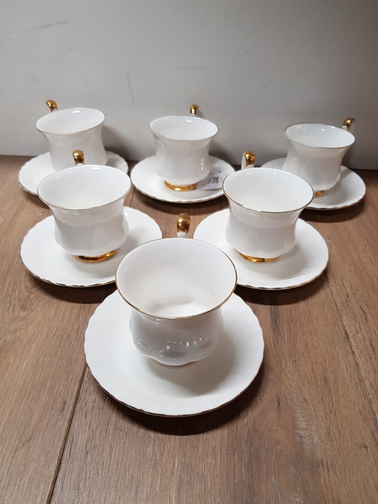 12 PIECES OF ROYAL ALBERT VAL DOR TEA WARE 6 CUPS AND 6 SAUCERS