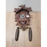 WEST GERMAN CUCKOO CLOCK WITH WEIGHTS