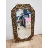 LARGE BRASS FRAMED MIRROR