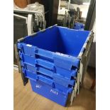 4 BLUE STACKING STORAGE BOXES