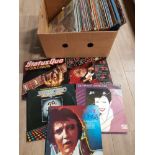 BOX OF LP RECORDS INCLUDES STATUS QUO ROD STEWART AND DURAN DURAN ETC