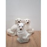 3 ASSORTED STAFFORDSHIRE DOGS