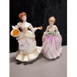 COALPORT LADY FIGURE NELL GWYNN AND ROYAL DOULTON LADY FIGURE ALISON