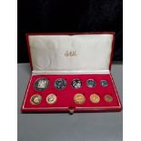 1980 SOUTH AFRICA LONG PROOF 10 COIN SET INCLUDES GOLD TWO RAND AND ONE RAND