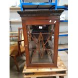 VINTAGE MAHOGANY GLAZED 2 SHELF CABINET