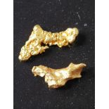 2 9CT GOLD NUGGETS 0.9G