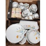 2 BOXES CONTAINING FELTMANN WEIDEN WEST GERMAN FLORAL PATTERNED DINNER WARE