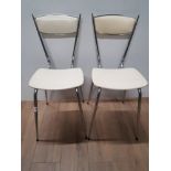 A PAIR OF CHROME BASED RETRO CHAIRS