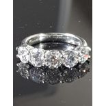 18CT WHITE GOLD 5 STONE DIAMOND RING APPROXIMATELY 2.5CTS COLOUR G CLARITY VS SIZE M