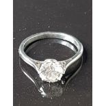 PLATINUM SOLITAIRE DIAMOND RING 1.2CT SIZE O