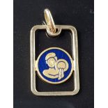 18CT ENAMEL PENDANT 3G