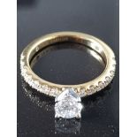 18KT YELLOW GOLD DIAMOND ENGAGEMENT RING 0.94CT AND 0.54CT CENTRE STONE DIAMOND CLARITY SI DIAMOND