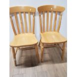 A PAIR OF BEECH CHAIRS