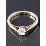 18CT GOLD PLATINUM DIAMOND SOLITAIRE 0.25CTS 1.9G SIZE I