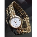 ROTARY ALL GOLD LADIES WATCH IN 9CT WITH DIAMOND CHIPS 27.7g