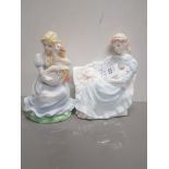 2 COALPORT FIGURES INC GOOSE GIRL AND SUMMER DAYDREAM