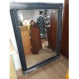 MODERN BLACK ORNATE FRAMED MIRROR