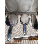 STAMPED STERLING 925 4 PIECE BRUSH SET IN BOX