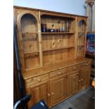 LARGE MODERN PINE DRESSER WITH 4 DRAWERS OVER 4 DOORS