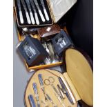 SUBSTANTIAL AMOUNT OF CUTLERY INCLUDING SILVER PLATED AND MOTHER OF PEARL HANDLED KNIVES PLUS