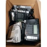 A BOX CONTAINING A SUBSTANTIAL AMOUNT OF TELEPHONES