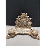 VINTAGE NEO CLASSICAL BRASS DESK TIDY