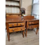 A PAIR OF 2 DRAWER BEDSIDE TABLES