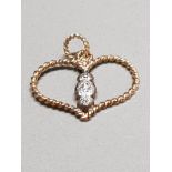 9CT GOLD 3 STONE DIAMOND PENDANT