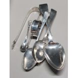 3 PIECES OF HALLMARKED SILVER INCLUDES LARGE SPOON PLUS OTHER ITEMS ETC 181.8G GROSS WEIGHT