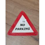 CAST METAL NO PARKING SIGN