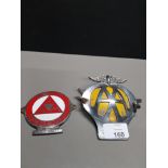 2 VINTAGE CAR BADGES INC AA AND IAM MOTORISTS