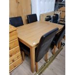 OAK EFFECT DINING TABLE AND 4 CHAIRS
