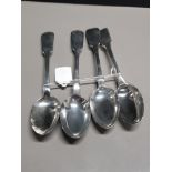 A PAIR AND 2 SINGLE DESSERT SPOONS VICTORIAN HALLMARKED SILVER NEWCASTLE AND LONDON 165G