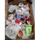 A BOX OF MISCELLANEOUS INC MALING BURLEIGH WARE ETC