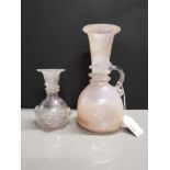 2 STUDIO GLASS VASES