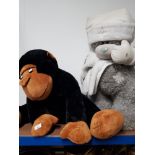 2 LARGE SOFT TOYS MONKEY AND TEDDY BEAR