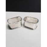 2 HALLMARKED BIRMINGHAM SILVER NAPKIN HOLDERS 33.9G