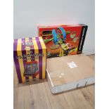 BOXED FAIRGROUND COLLECTION PENNY PUSHER CARS 2 SCALEXTRIC AND ADVENTURE WHEELS DAREDEVIL RACEWAY