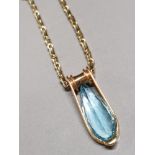 CHIMENTO AQUAMARINE DIAMOND PENDANT ON 18CT GOLD CHAIN