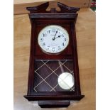 REPRODUCTION MAHOGANY CONSTANT QUARTZ WESTMINSTER CHIME WALL CLOCK