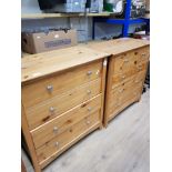 A PAIR OF PINE 4 DRAWER CHESTS