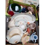 2 BOXES OF ASSORTED WARE INC AVON WARE GRENVILLE WARE ETC
