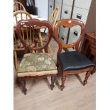 2 VICTORIAN MAHOGANY BALLOONBACK DINING CHAIRS