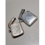 2 HALLMARKED BIRMINGHAM SILVER VESTA CASES 52G