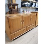 BLONDE ERCOL 3 DOOR OVER 2 DRAWER SIDEBOARD