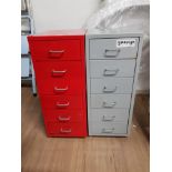 2 METAL 6 DRAWER CHESTS