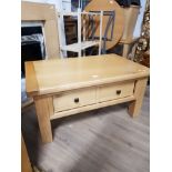 MODERN OAK 2 DRAWER COFFEE TABLE