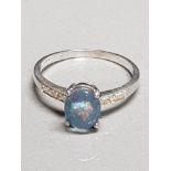 SILVER AND OPAL RING SIZE R1/2