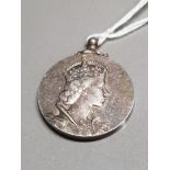 WHITE METAL QUEEN ELIZABETH II BRITISH ROYAL CORONATION MEDAL 1953 VINTAGE POST WAR