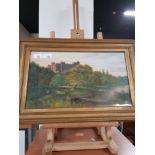 T DAWSON PROBABLY HENRY THOMAS DAWSON 1841 TO 1896 FRAMED AND GLAZED OIL ON BOARD CASTLE BY A